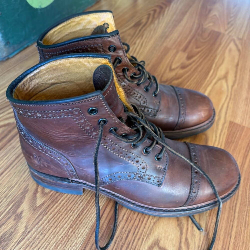 Frye Brogue 6" Boot in Cognac